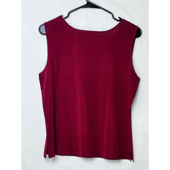 Ming Wang Women's Size Medium Red Sleeveless Blazer Pull Over Tank Top - Picture 2 of 6